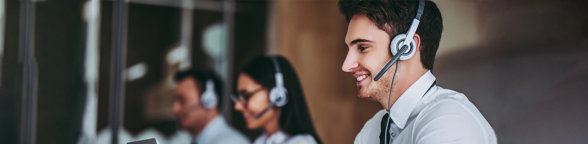 Mitarbeiter eines Call-Centers.